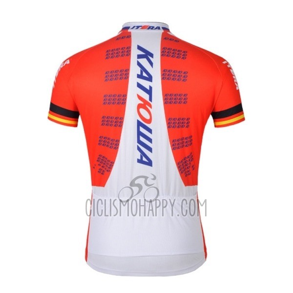 Katusha Cycling Jersey Bib Short 2018 Short Sleeve White Red